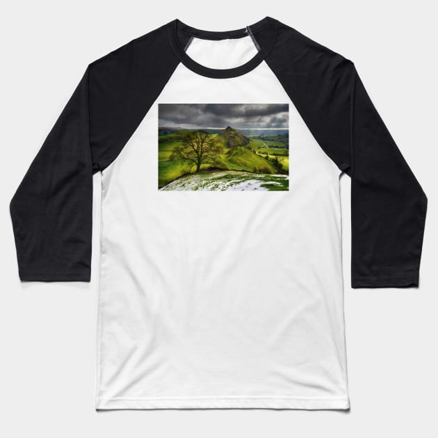 Winter clouds over Parkhouse Hill Baseball T-Shirt by chrisdrabble